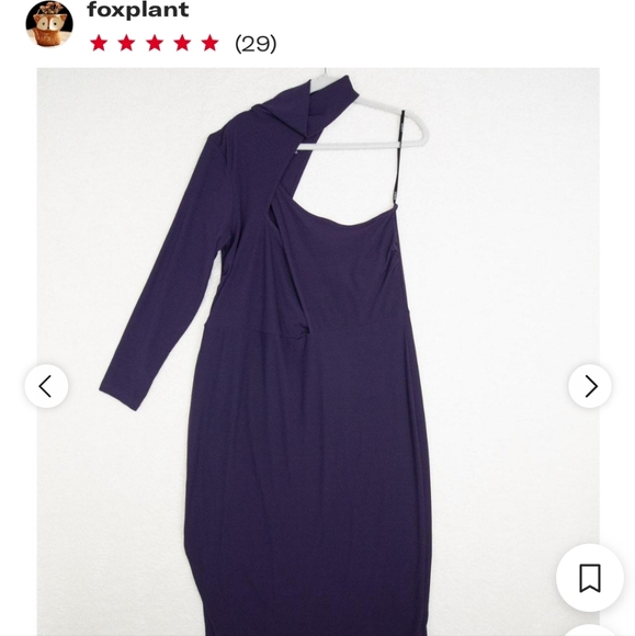 Eloquii NEW NWT Womans 1 Sleeve Mockneck Purple Dress Size 22/24 - Picture 7 of 10